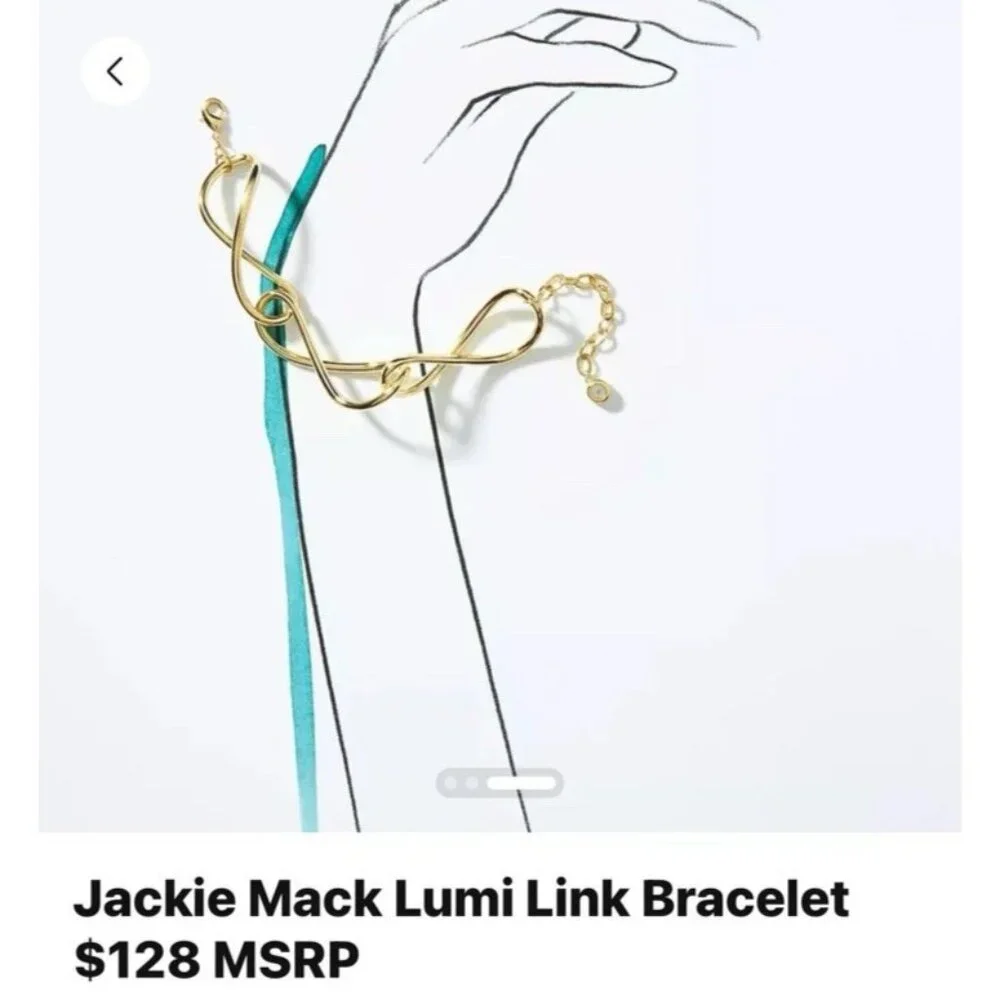 Jackie Mack Gold Tone Lumi Link Bracelet Women's Costume Jewelry $128 NEW